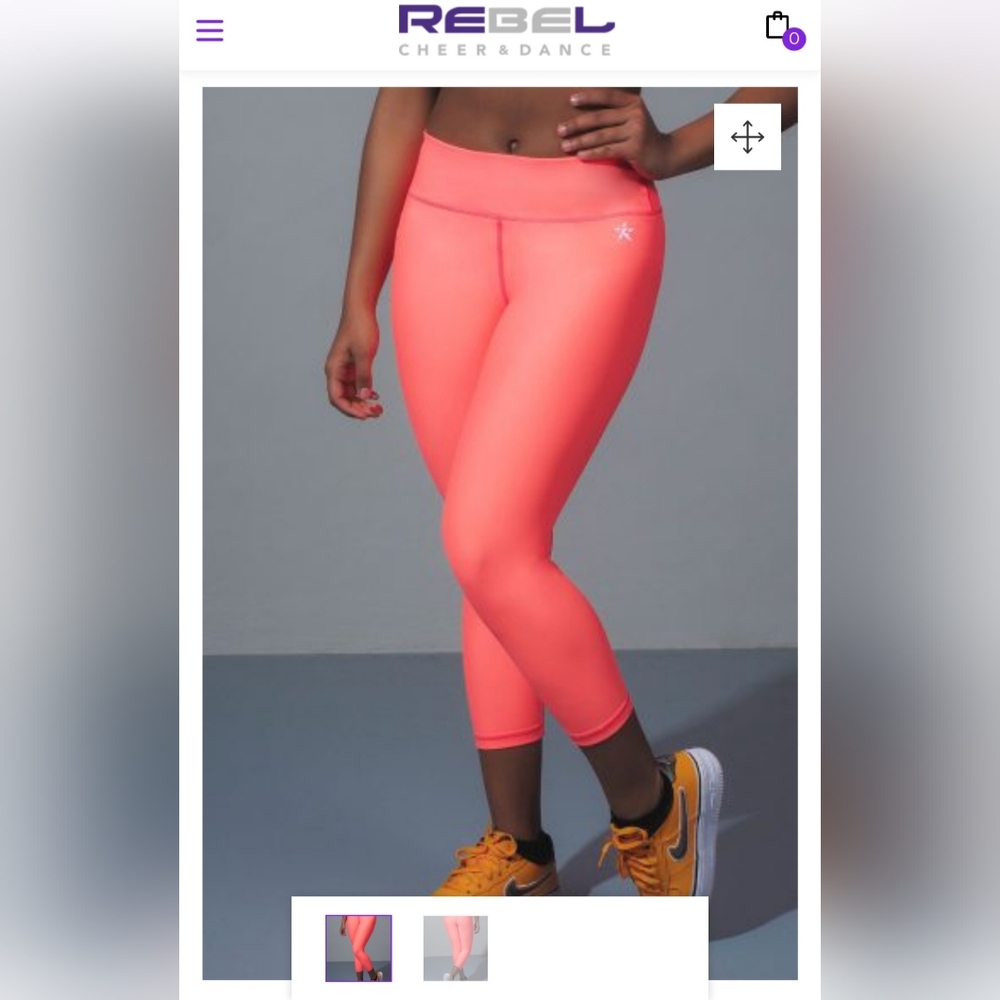 Rebel Cheer & Dance 7/8 CORAL LEGGINGS NWT